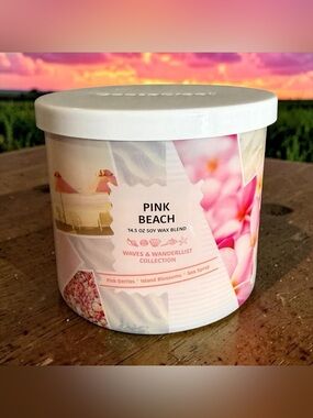 🌊🏖️GOOSE CREEK🌊🏖️Pink Beach Soy Wax Blend 3- Wick Candle/NIP